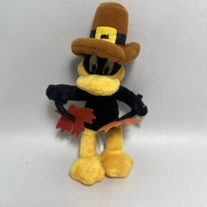 Pilgrim Daffy the Duck Looney Tunes 1999 Mini Plush Warner Bros Bean Bag VTG